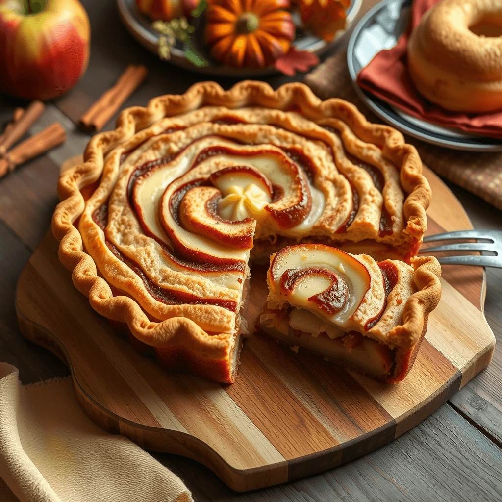 Cinnamon Roll Apple Pie