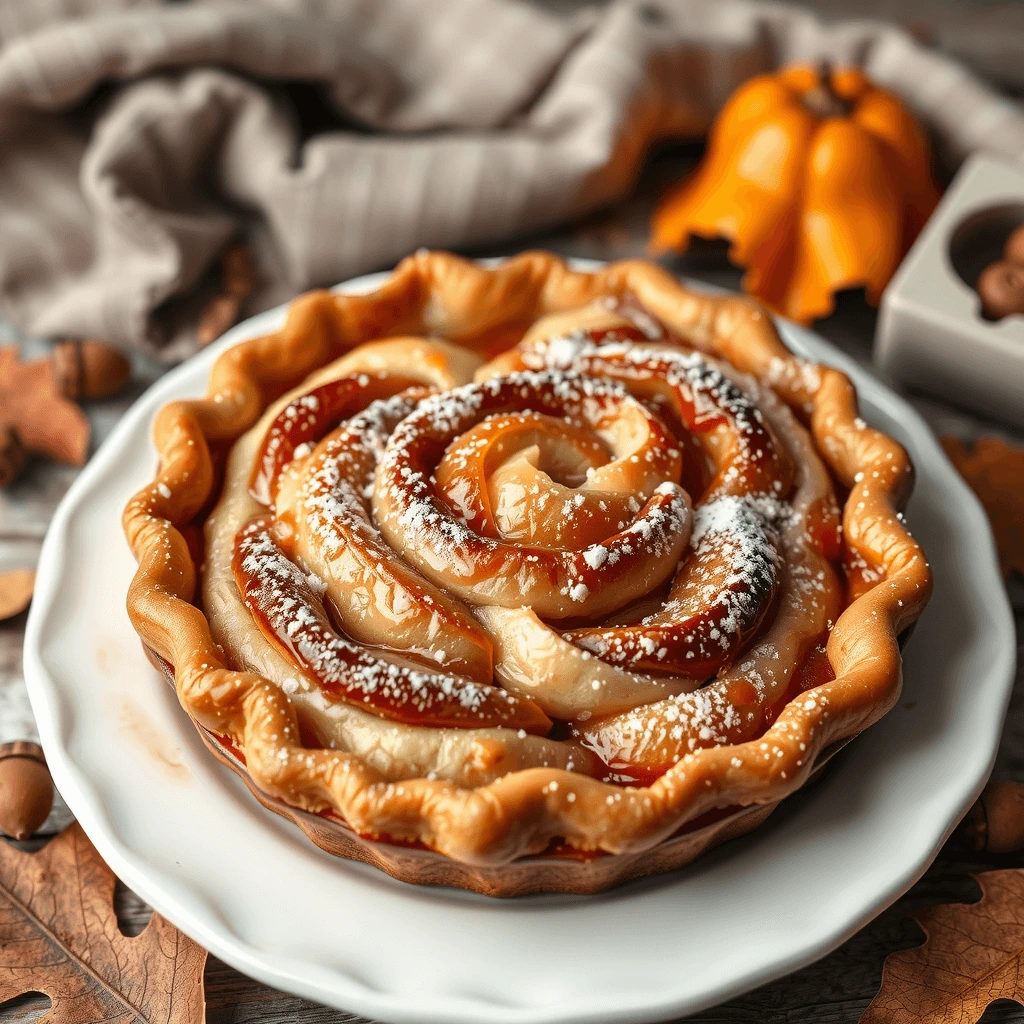 Cinnamon Roll Apple Pie