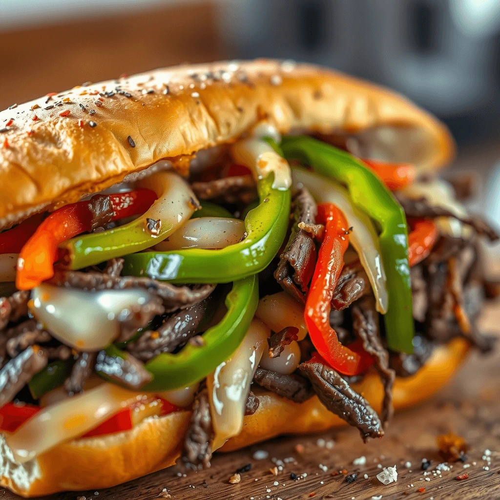 Philly Cheesesteak sandwich, with Philly Cheesesteak seasoning