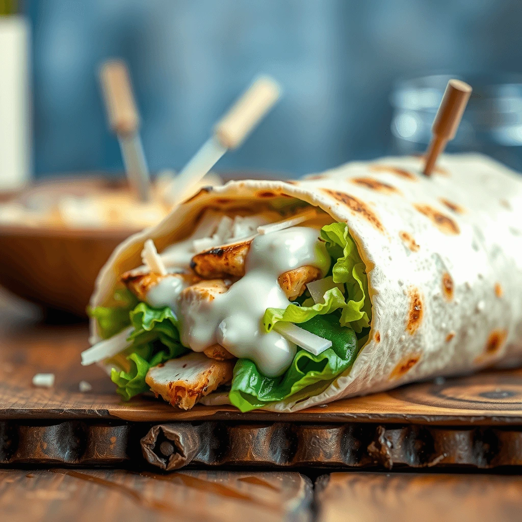 grilled chicken caesar wrap