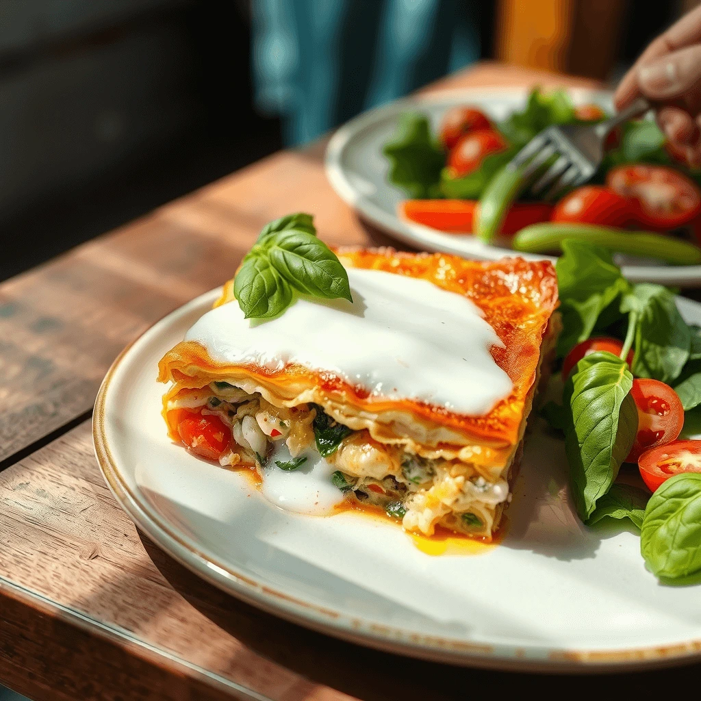 vegetable lasagna with white sauce​ 
