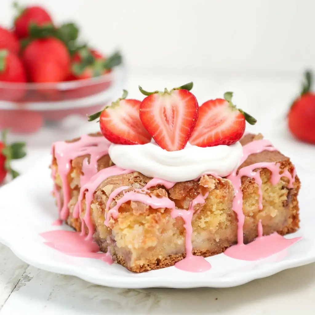 Strawberry Earthquake Cake