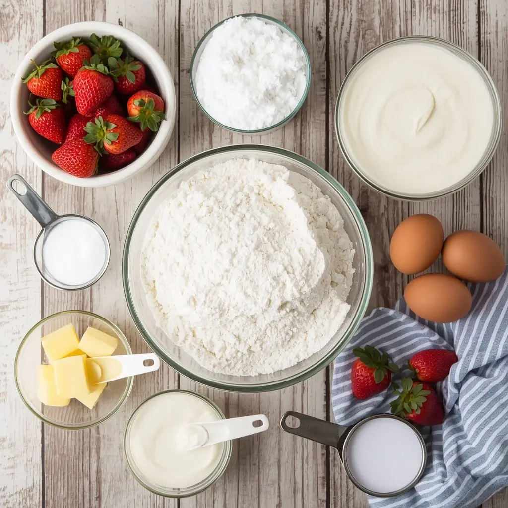 Strawberry Earthquake Cake