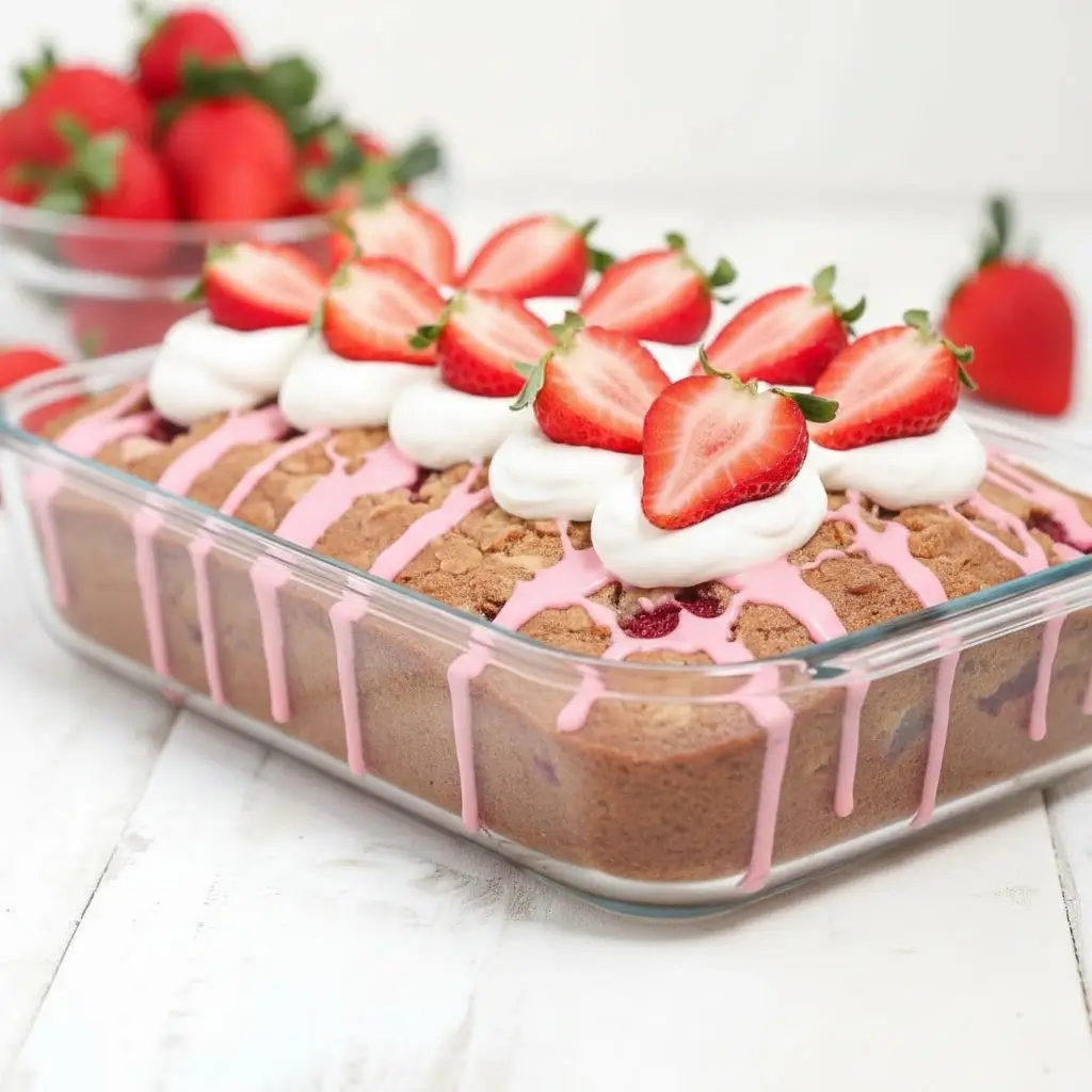Strawberry Earthquake Cake